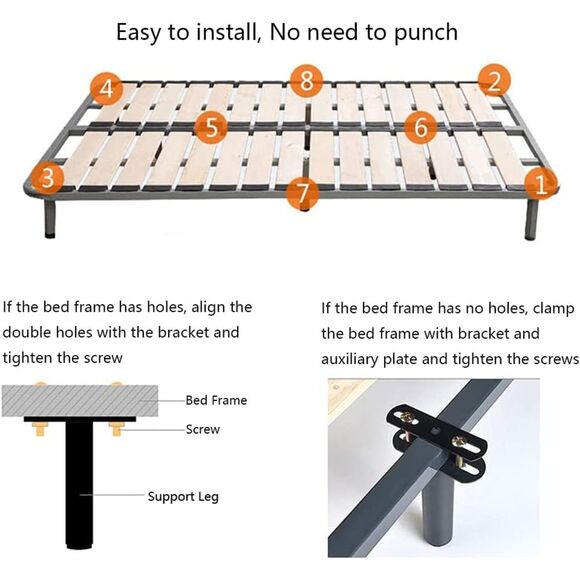 4Pcs Metal Adjustable Height Center Support Leg (7.08" to 13.3") - Picture 3 of 7